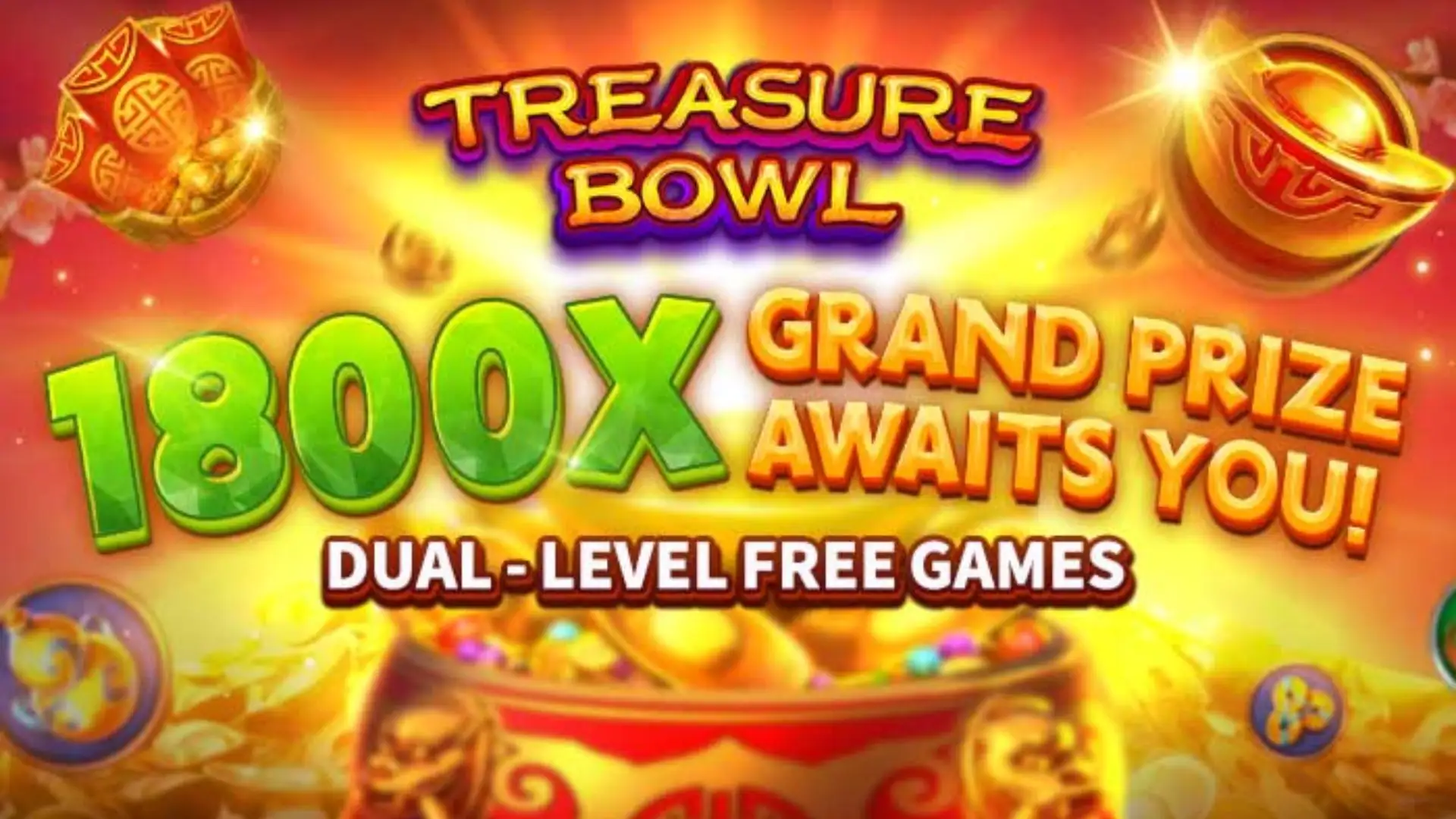 Multiplicadores Treasure Bowl 1200win - 7777x Máximo com Tigela Dourada